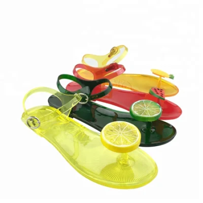 Bequeme Sommer-Dame-Plastikfrucht-Sandelholz-Großverkauf-Frauen-Gelee-Schuhe